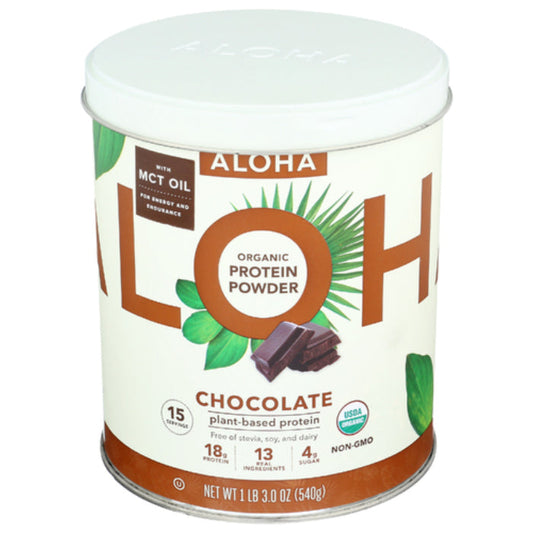 Aloha - Organic Plant-Based Protein Powder Chocolate, 15.9 Oz