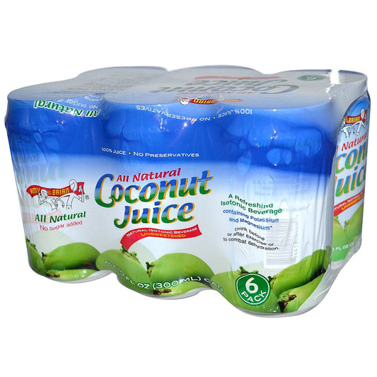 Amy & Brian - Pulp‑Free Coconut Juice (Pack of 6, 10 oz each) | Pack of 4